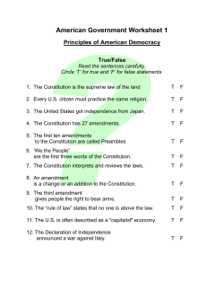 American Government Worksheet 1