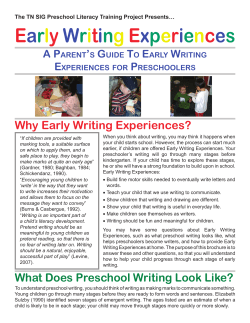 SIG Early Writing Experiences Flyer Pages