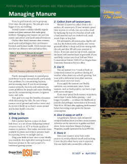 Managing Manure - Oregon State University