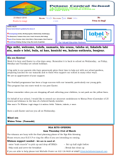 Term 1 Week 8 - Petone Central School