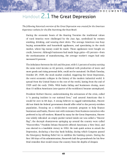 Handout 2.1The Great Depression