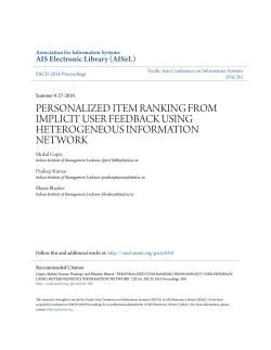 personalized item ranking from implicit user feedback using