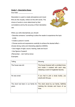 Grade 7 - Descriptive Essay