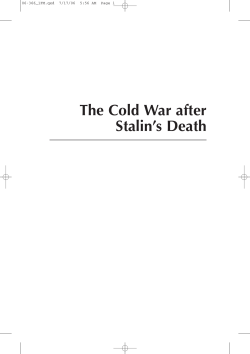 The Cold War after Stalin`s Death