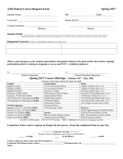 Spring 2017 Registration