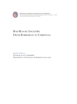 BAD BLOOD ANCESTRY: FROM BARBARIAN TO CHRISTIAN