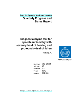 Diagnostic rhyme test for speech audiometry with