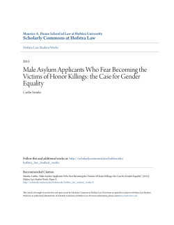 Male Asylum Applicants Who Fear Becoming the Victims of Honor