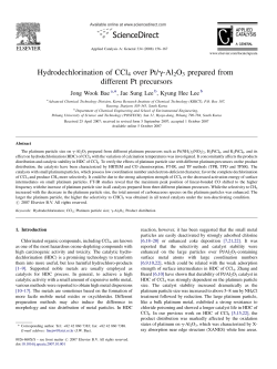 Hydrodechlorination of CCl4 over Pt/g