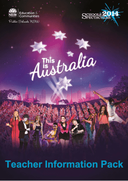 2014 SCHOOLS SPECTACULAR Teachers Information Package P