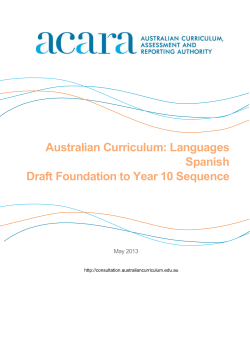 Languages Spanish Draft - The Australian Curriculum Consultation