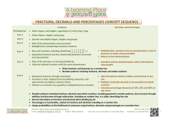fractions, decimals and percentages concept sequence