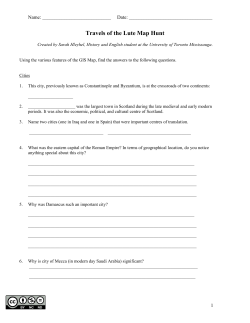 Map Hunt Worksheet - UTM Library Laptops