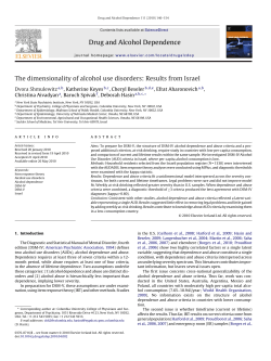 The dimensionality of alcohol use disorders: Results from Israel