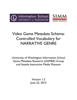 Video Game Metadata Schema: Controlled