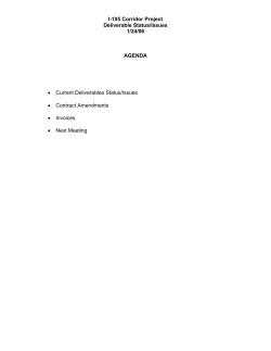 I-105 Corridor Project Deliverable Status/Issues 1/24/06 AGENDA