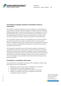 The Swedish Competition Authority`s