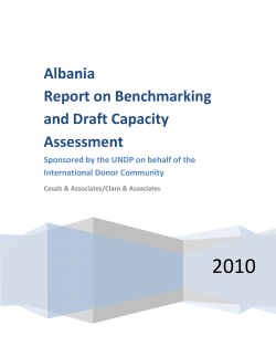 Albania Report on Benchmarking and Draft Capacity