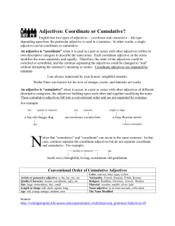 Adjectives: Coordinate or Cumulative