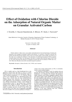 Effect of Oxidation with Chlorine Dioxide on the Adsorption of