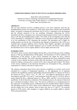 limestone dissolution in wet flue gas desulphurization