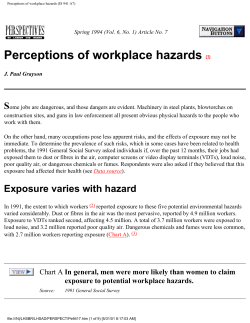 Perceptions of workplace hazards (IS 941 A7)