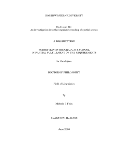 On in and on: An investigation into the linguistic encoding of spatial