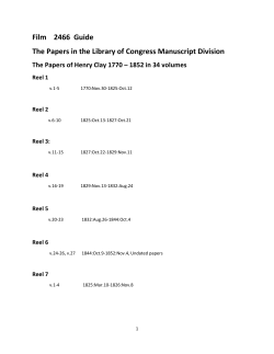 Film 2466 Guide The Papers in the Library of Congress Manuscript