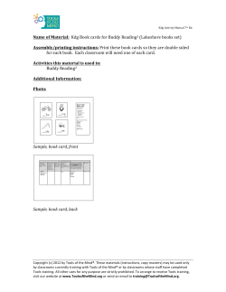 kdg book cards Lakeshore cover page13