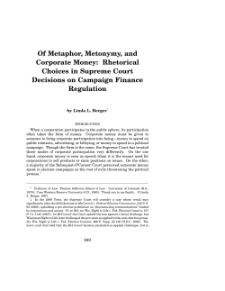 Of Metaphor, Metonymy, and Corporate Money