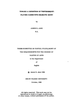 Toward a definition of "Pinteresque" : playing games with dramatic