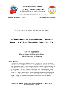 The Significance of the Status of Offshore Geographic Features to