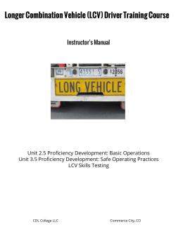 Longer Combination Vehicle (LCV) Driver Training