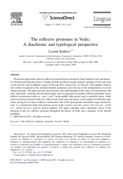The reflexive pronouns in Vedic: A diachronic and typological