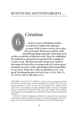 - Creation Sabbath