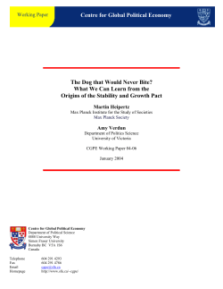 Centre for Global Political Economy The Dog that Would