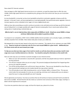 Dear valued CCC Internet customer: Since we began to offer High