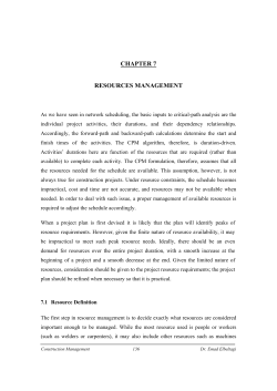 CHAPTER 7 RESOURCES MANAGEMENT