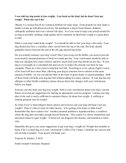 I was told my dog needs to lose weight. I cut back on his food, but he