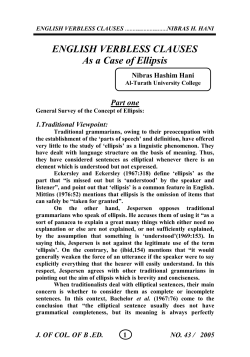 ENGLISH VERBLESS CLAUSES As a Case of Ellipsis