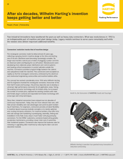After six decades, Wilhelm Harting`s invention - HARTING