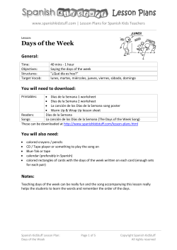 Days of the Week - Spanish Kid Stuff