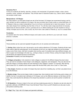 Geometry Part 2 In this unit, students will identify, describe, compare
