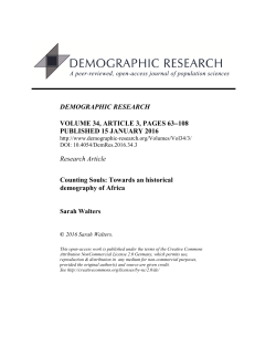 Towards an historical demography of Africa