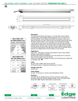 MillWork liGHT CHANNEl 2.3W, 12V HiGH ouTpuT