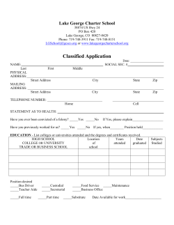 Classified Staff Application