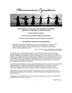 Harmonious Equations - Stanford University