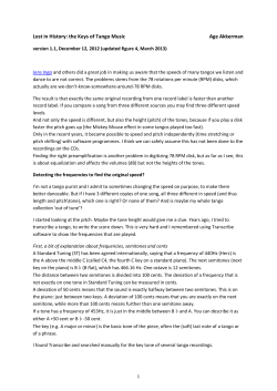 Lost in History: the Keys of Tango Music Age