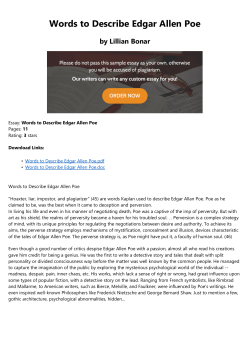 Words to Describe Edgar Allen Poe