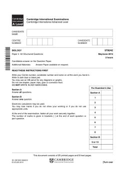 Cambridge International Examinations Cambridge International